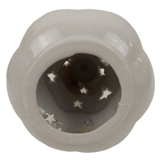 White Porcelain Christmas Tree Star Cut Out Tea Light Candle Votive Holder Decor - Picture 5 of 7